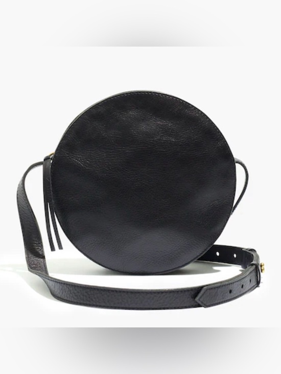 Madewell Handbags - Madewell Black Leather Circular Crossbody Bag